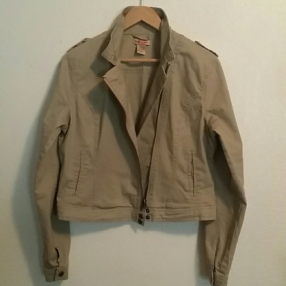 Body Central Tan Cargo Zipper Jacket Large